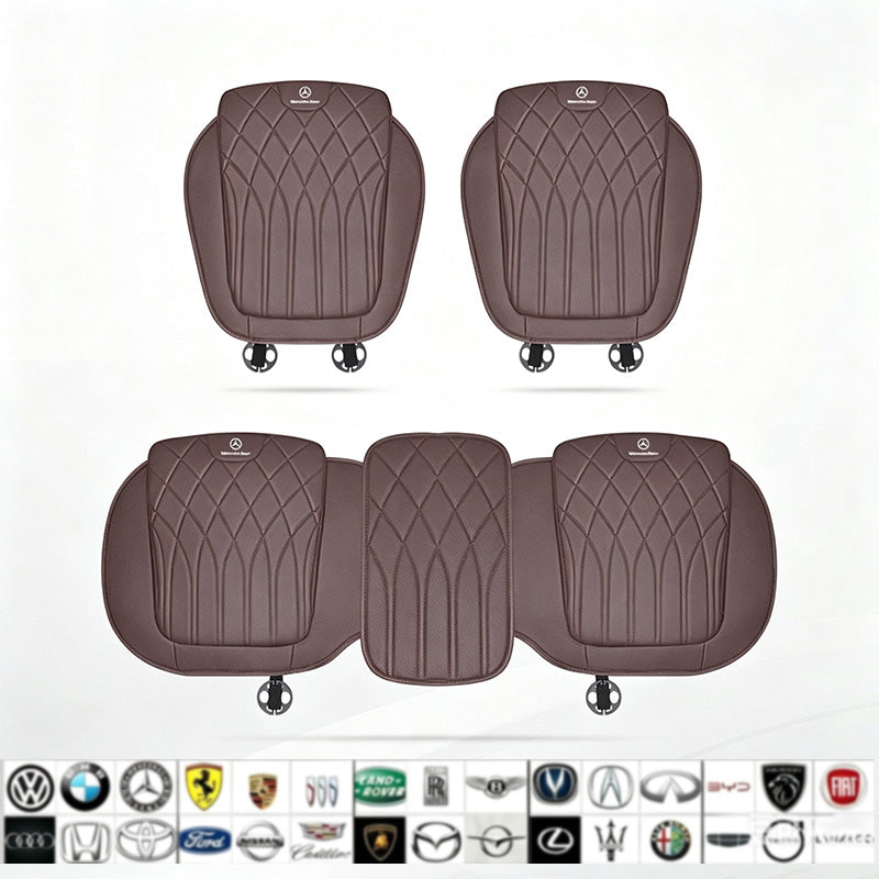 Premium Luxury Car Seat Cushion Set, Breathable Perforated Design, Anti-Slip Ergonomic Seat Covers, Widely Compatible With Sedans And SUVs