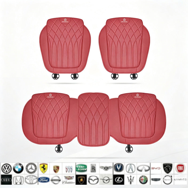 Premium Luxury Car Seat Cushion Set, Breathable Perforated Design, Anti-Slip Ergonomic Seat Covers, Widely Compatible With Sedans And SUVs