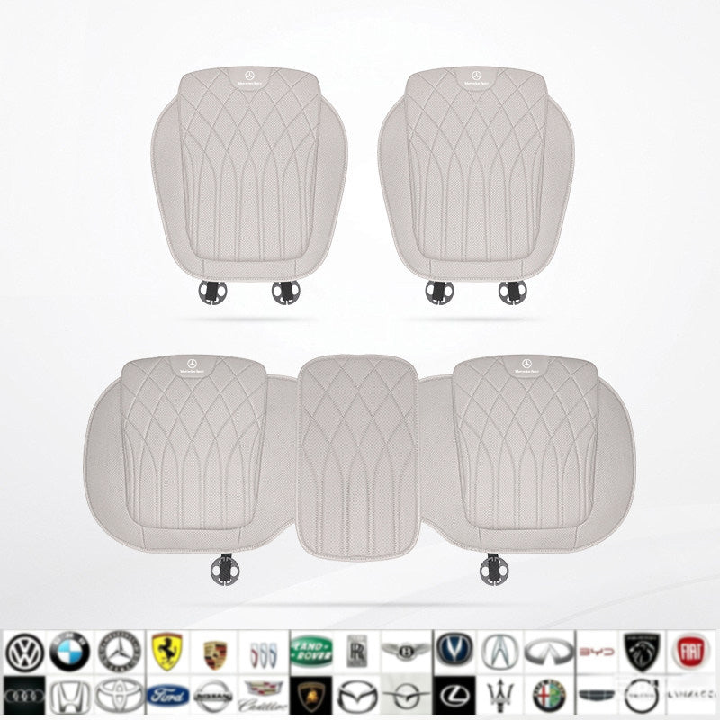 Premium Luxury Car Seat Cushion Set, Breathable Perforated Design, Anti-Slip Ergonomic Seat Covers, Widely Compatible With Sedans And SUVs