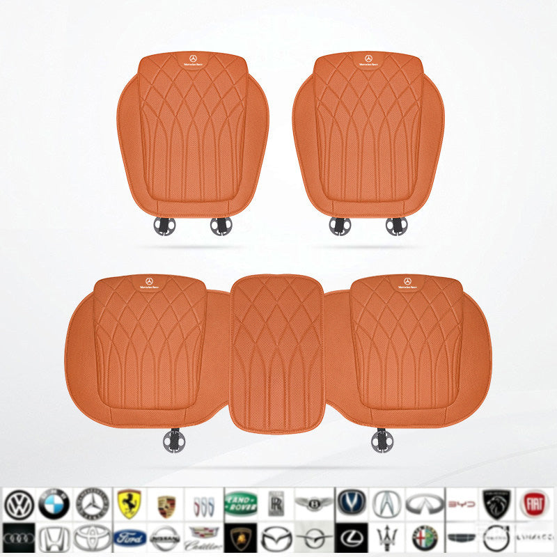 Premium Luxury Car Seat Cushion Set, Breathable Perforated Design, Anti-Slip Ergonomic Seat Covers, Widely Compatible With Sedans And SUVs