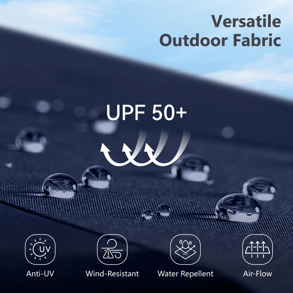 15ft Double Sided Patio Umbrella with Solar Lights