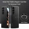 Kevlar Texture Magnetic Flip Case For Samsung Galaxy Z Fold Wireless Charging Magnet