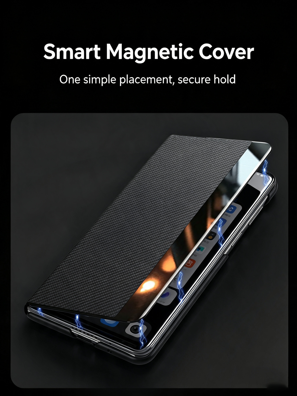 Kevlar Texture Magnetic Flip Case For Samsung Galaxy Z Fold Wireless Charging Magnet