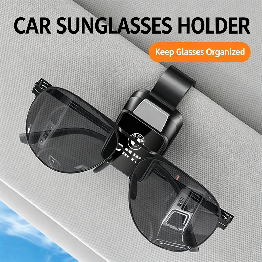 Car Sunglasses Holder Universal Auto Sun Visor Eyeglasses Clip Car Interior Accessories for Most Vehicles