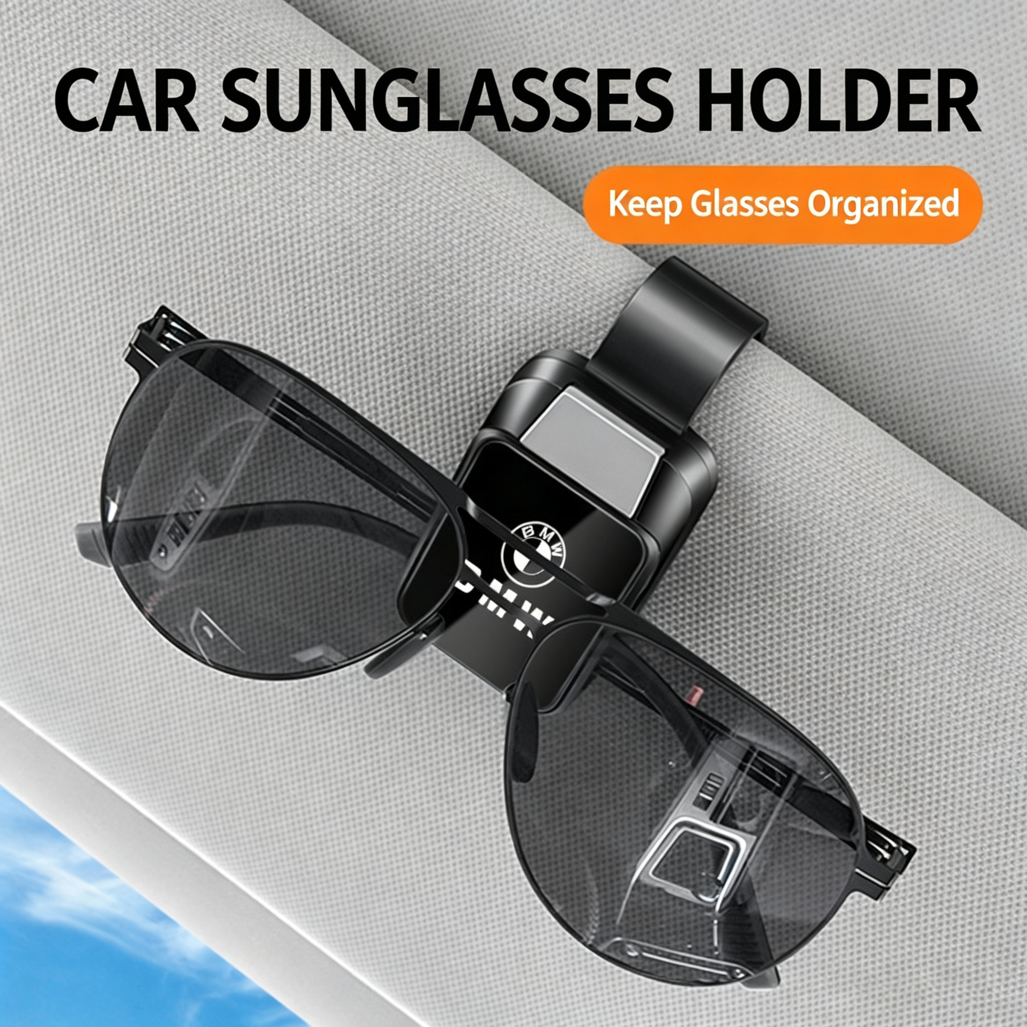 Car Sunglasses Holder Universal Auto Sun Visor Eyeglasses Clip Car Interior Accessories for Most Vehicles