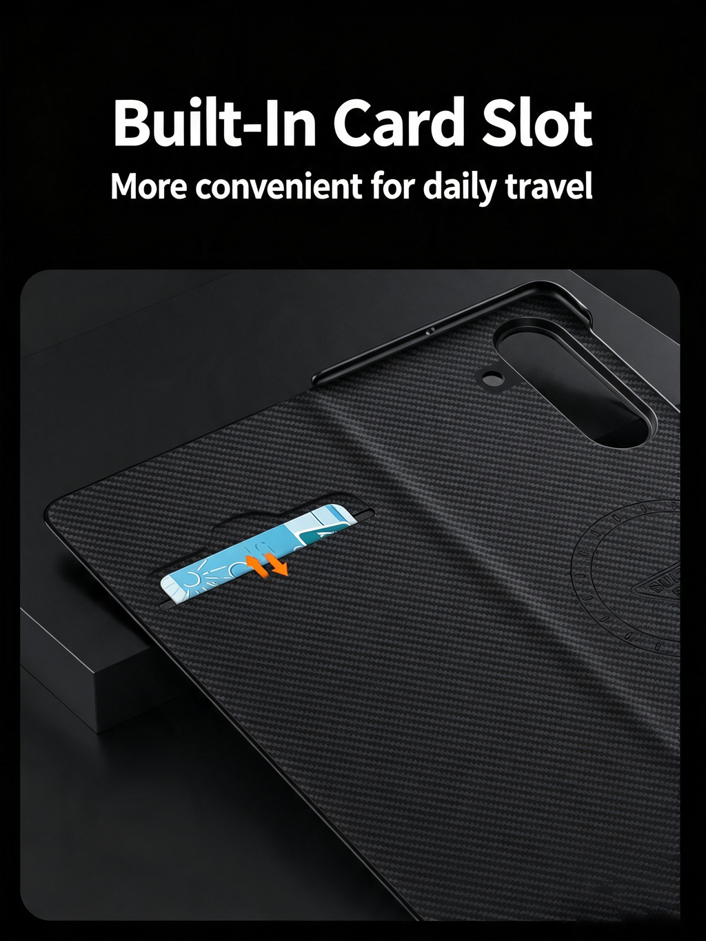 Kevlar Texture Magnetic Flip Case For Samsung Galaxy Z Fold Wireless Charging Magnet