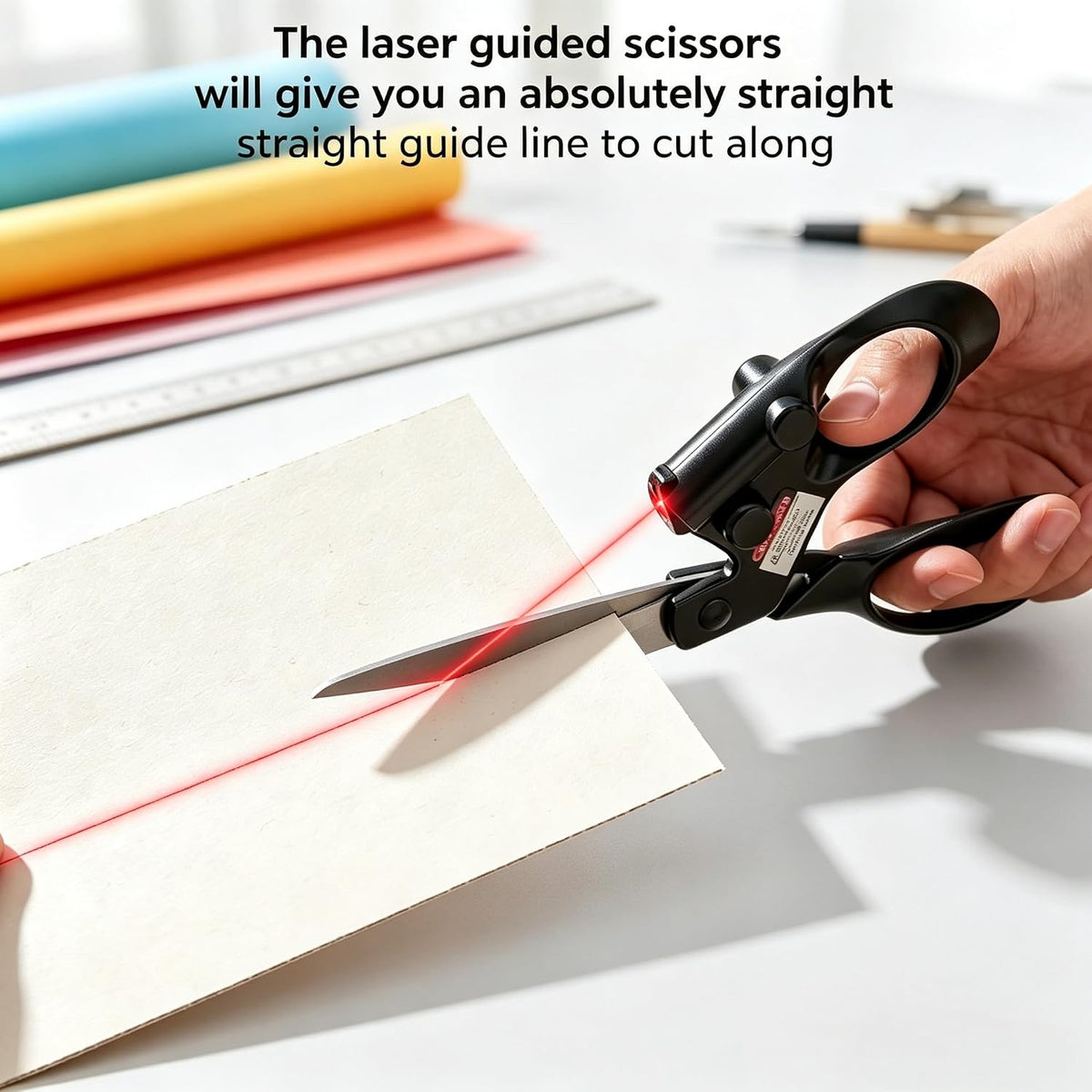 Laser Guided Scissors for Fabric Cutting, Quilting Home Craft Wrapping Gift