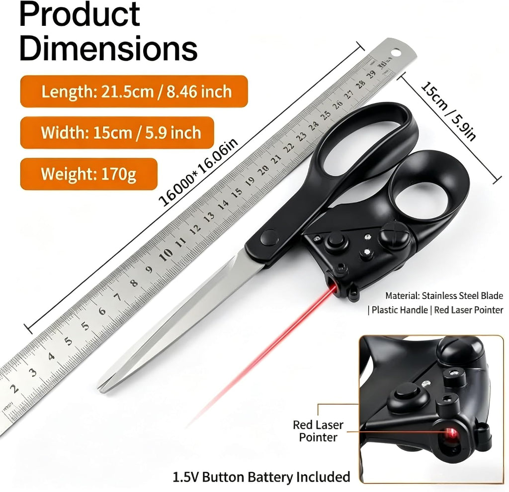 Laser Guided Scissors for Fabric Cutting, Quilting Home Craft Wrapping Gift