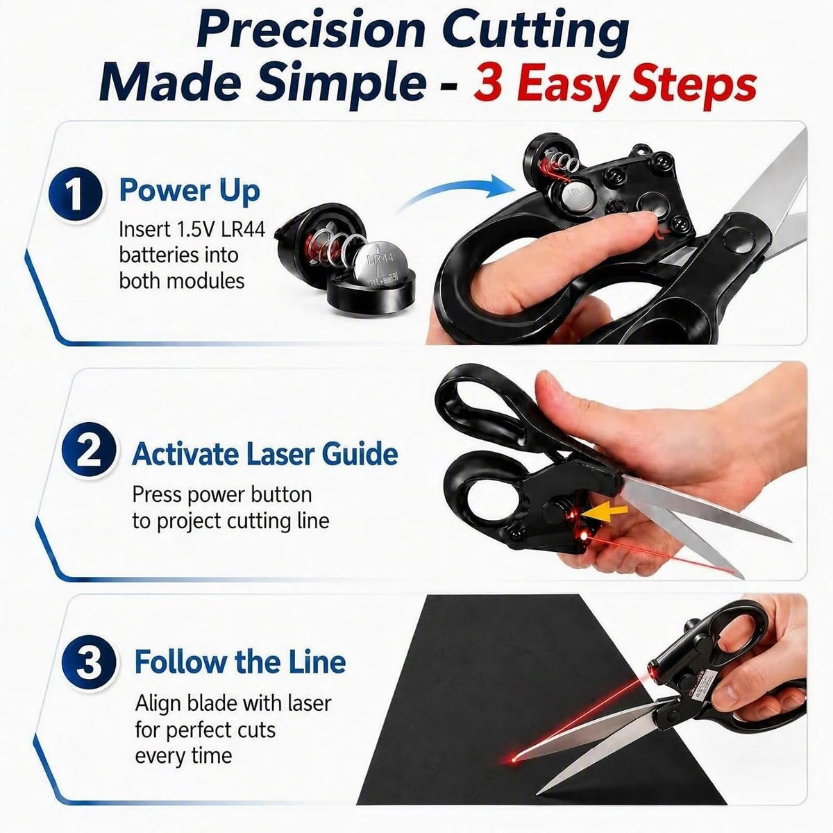 Laser Guided Scissors for Fabric Cutting, Quilting Home Craft Wrapping Gift